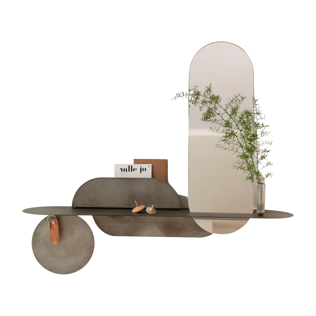 Simply foggy metal shelf with mirror - Mademoiselle Jo - The Cool Republic