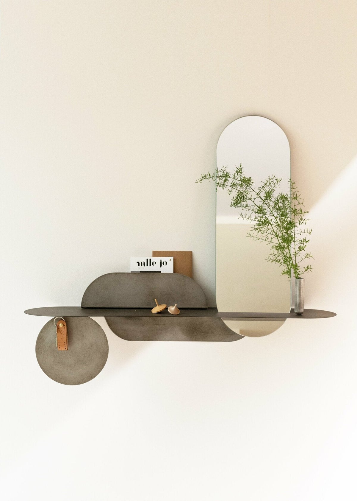 Simply foggy metal shelf with mirror - Mademoiselle Jo - The Cool Republic