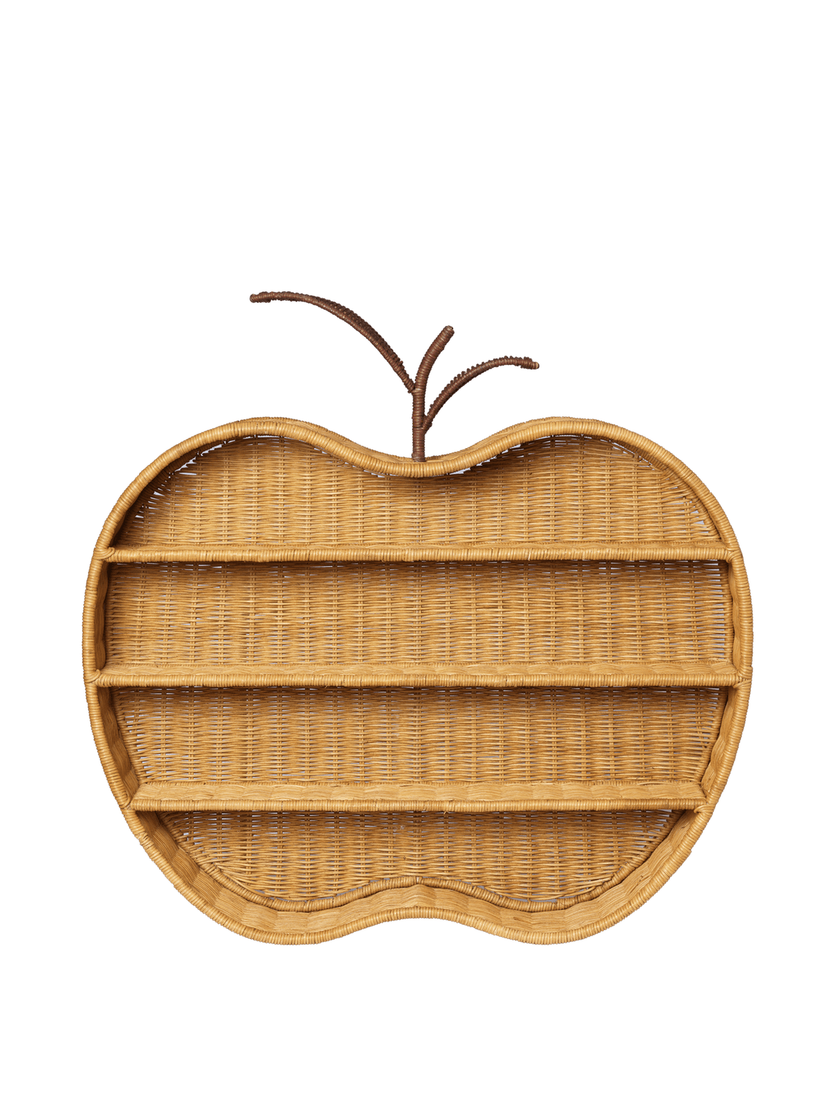Etagère en rotin tressé naturel 70 x 12,5 x 68 cm Apple - Ferm Living - The Cool Republic