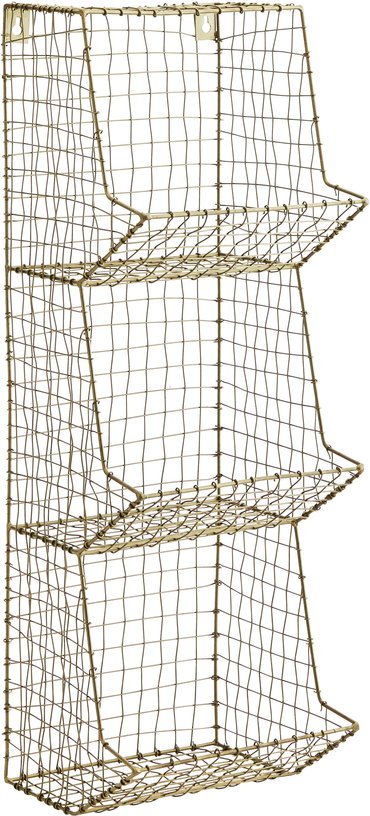 Etagère murale 3 compartiments en métal doré 60 x 20 cm - Madam Stoltz - The Cool Republic