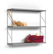 Etagère murale 3 niveaux en acier laqué grise Tria - Mobles 114 - The Cool Republic