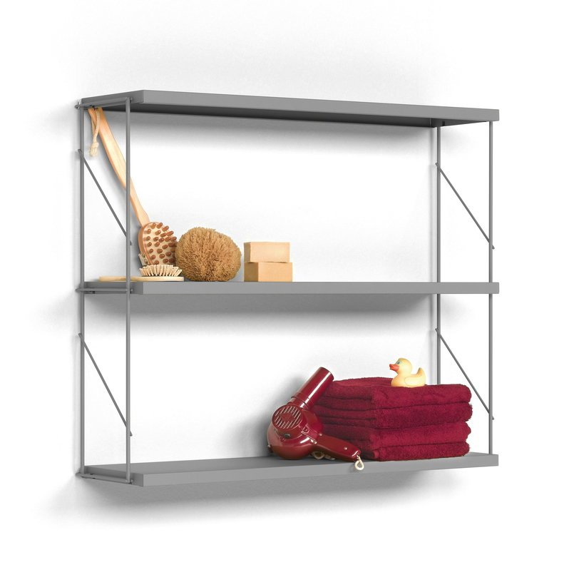 Etagère murale 3 niveaux en acier laqué grise Tria - Mobles 114 - The Cool Republic