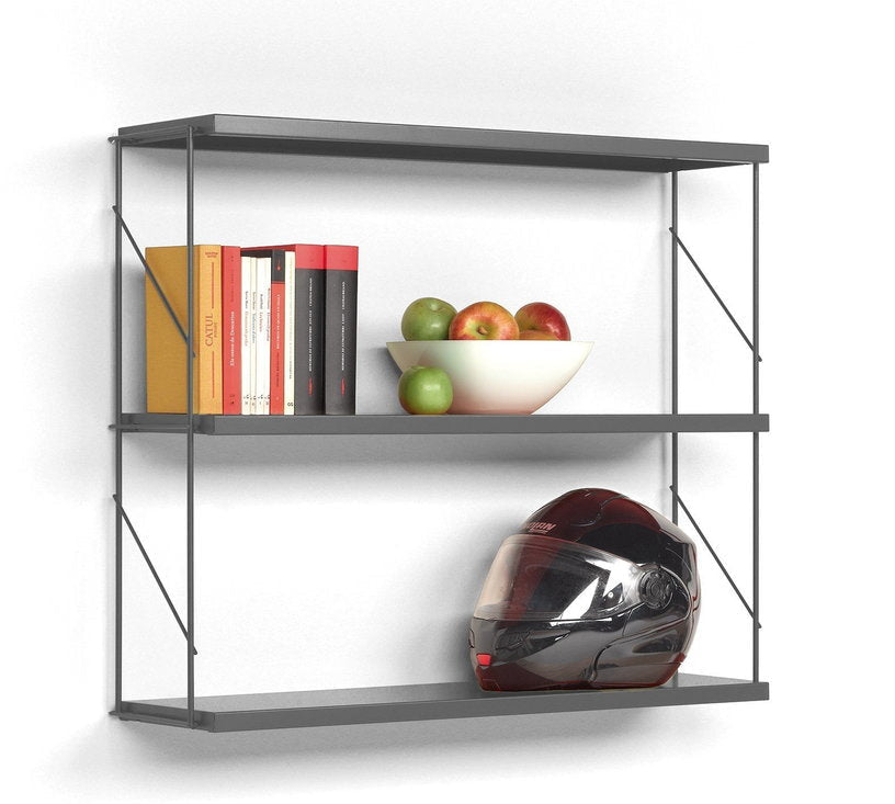 Etagère murale 3 niveaux en acier laqué grise Tria - Mobles 114 - The Cool Republic