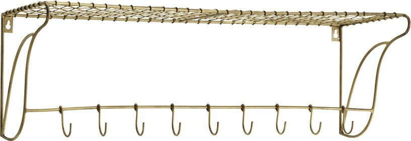 Etagère murale avec crochets en métal - Madam Stoltz - The Cool Republic