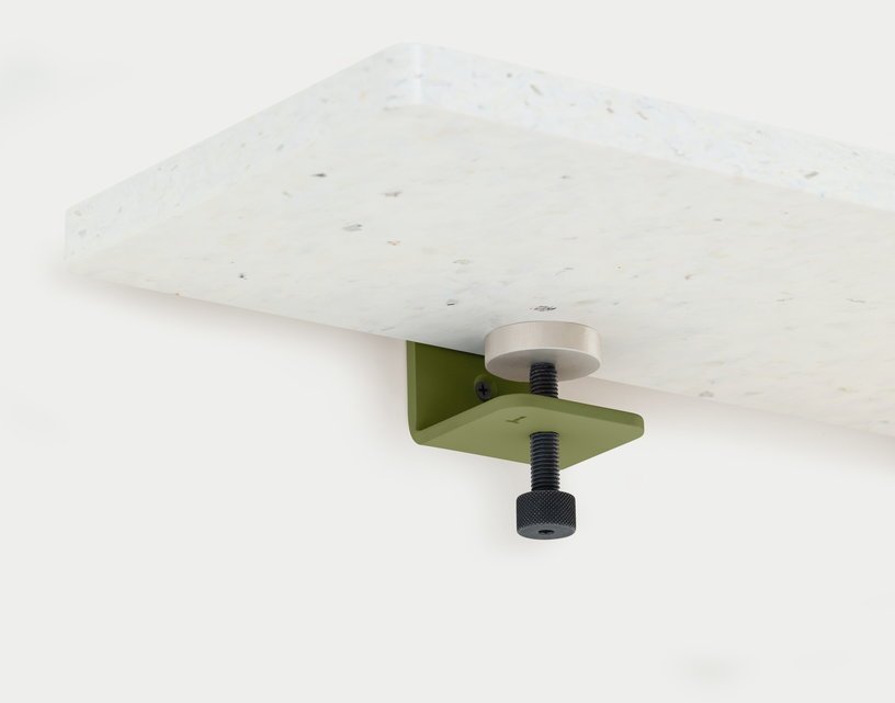 Étagère murale blanche en plastique recyclé 60 cm et deux accroches vert kaki Bracket - TIPTOE - The Cool Republic
