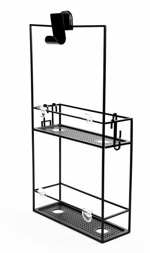 Etagère murale de douche en acier noir Cubiko Caddy - Umbra - The Cool Republic