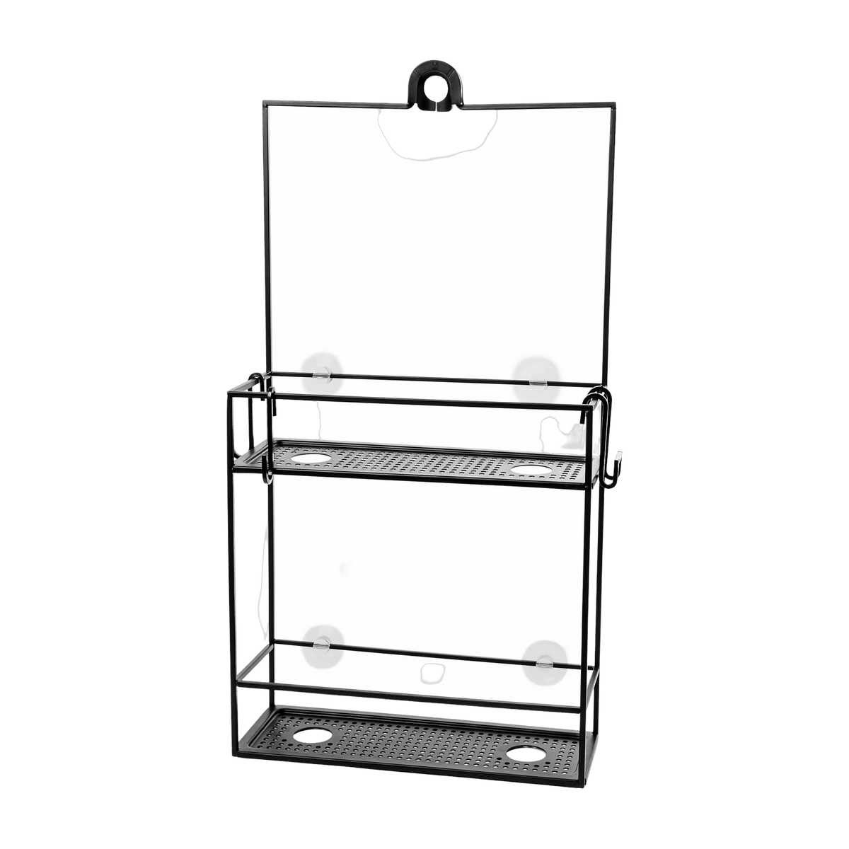 Etagère murale de douche en acier noir Cubiko Caddy - Umbra - The Cool Republic