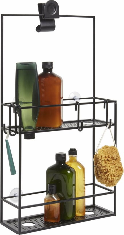 Etagère murale de douche en acier noir Cubiko Caddy - Umbra - The Cool Republic