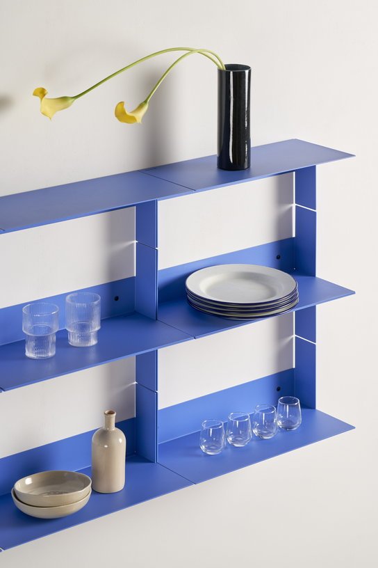 Etagère murale en acier bleu azur 45x10cm Pli slim - TIPTOE - The Cool Republic