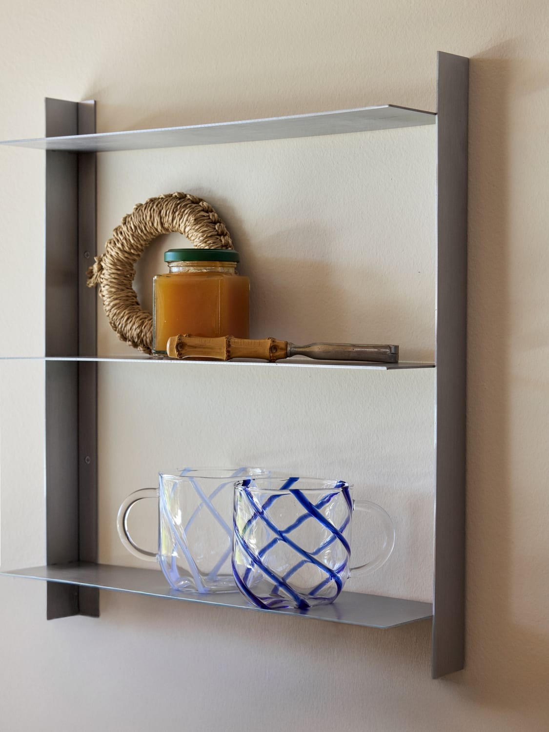Étagère murale en acier grise 41x11x46cm Nickel - Hübsch — vue 4