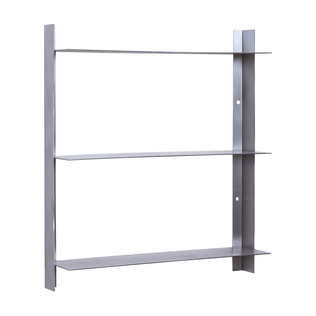 Étagère murale en acier grise 41x11x46cm Nickel - Hübsch