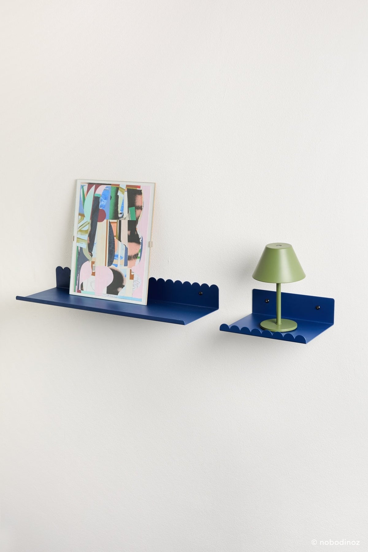 Etagère murale en acier laqué bleu mat 20x16x6cm - Nobodinoz - The Cool Republic