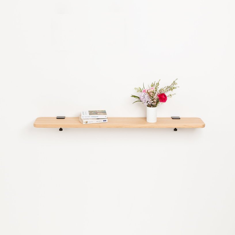 Etagère murale en chêne avec deux accroches blanc crème 120cm Bracket - TIPTOE - The Cool Republic