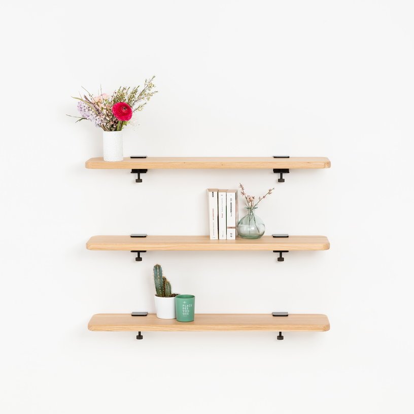 Etagère murale en chêne avec deux accroches bleu pâle 120cm Bracket - TIPTOE - The Cool Republic