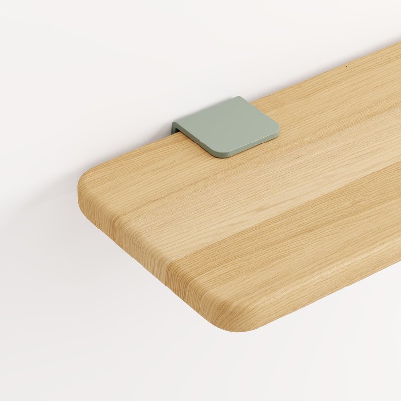 Étagère murale en chêne avec deux accroches gris eucalyptus 60cm Bracket - TIPTOE - The Cool Republic