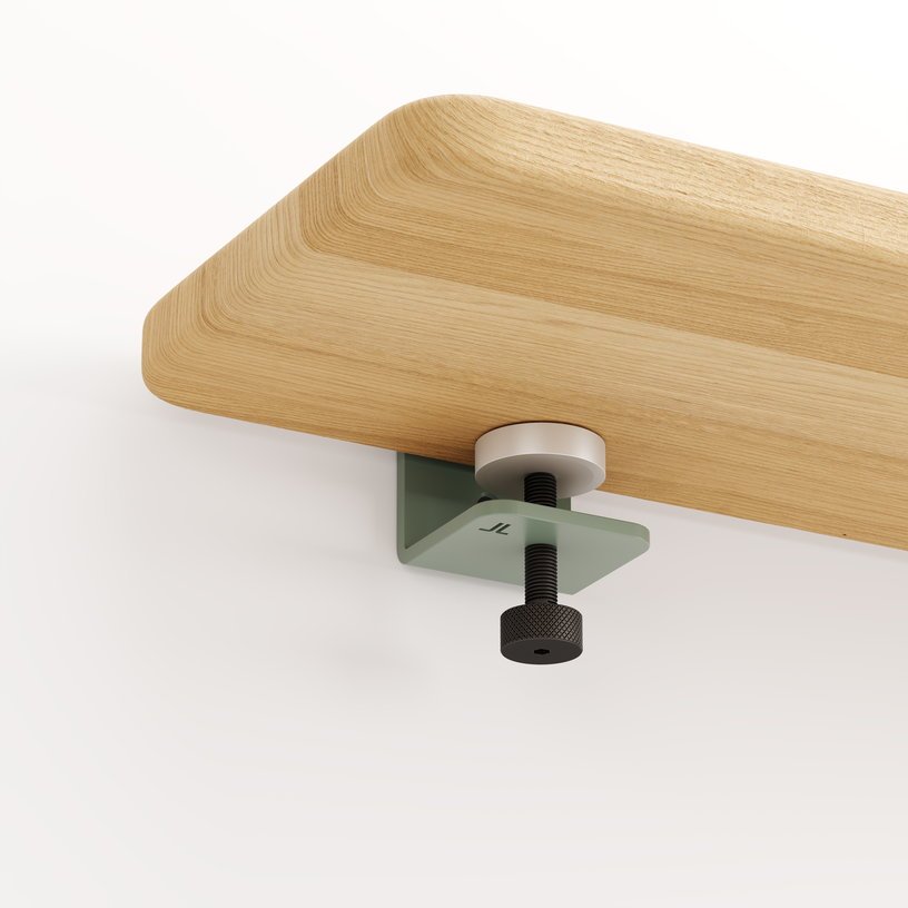 Étagère murale en chêne avec deux accroches gris eucalyptus 90cm Bracket - TIPTOE - The Cool Republic