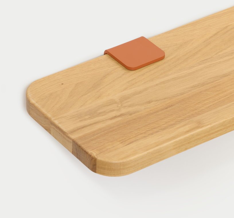 Étagère murale en chêne avec deux accroches rouge tangerine 90cm Bracket - TIPTOE - The Cool Republic