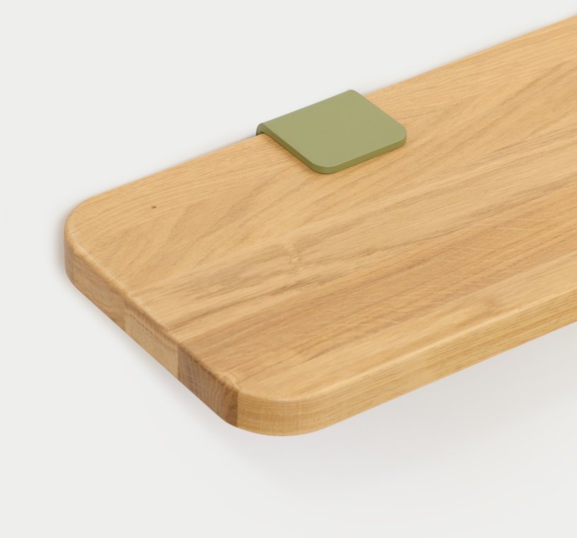 Etagère murale en chêne avec deux accroches vert kaki 120cm Bracket - TIPTOE - The Cool Republic