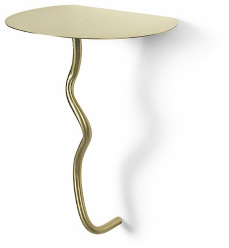 Etagère murale en laiton doré 43,5 x 28 cm Curvature - Ferm Living - The Cool Republic