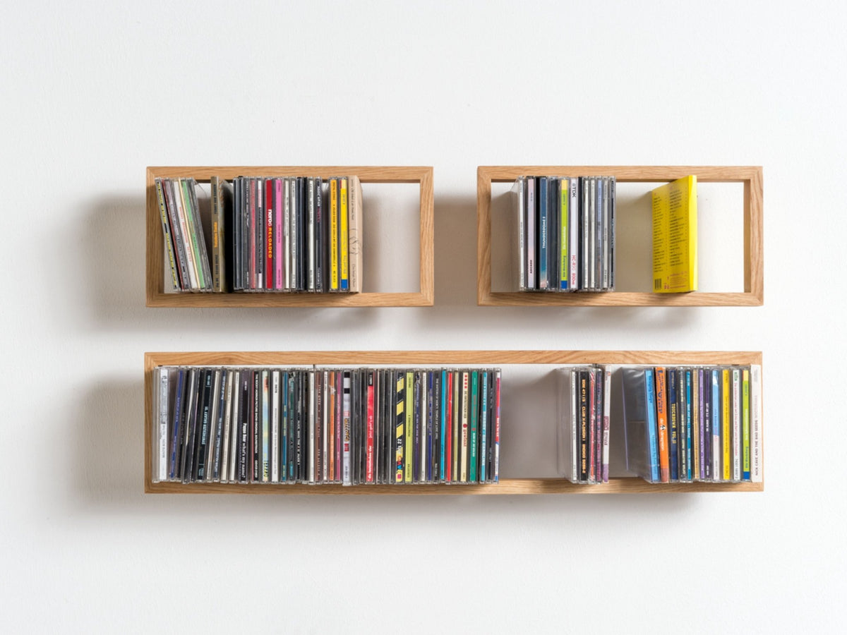 Etagère murale range CD en bois de chêne naturel B-cd 2 - Das kleine b - The Cool Republic