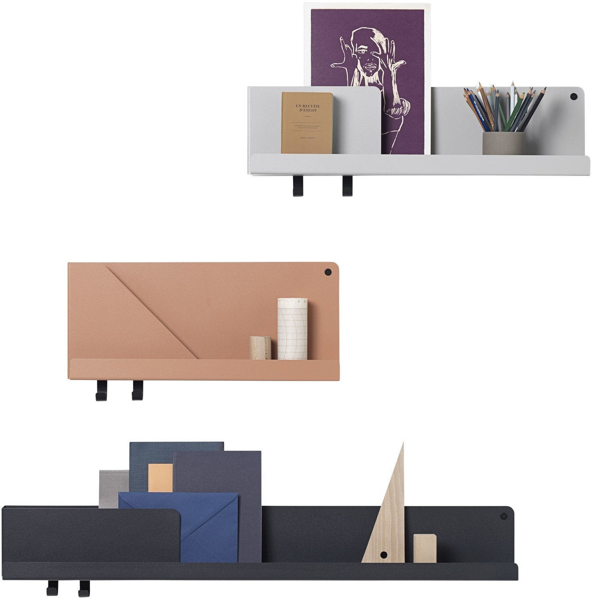 Étagère vert olive en métal 51 cm Folded - Muuto - The Cool Republic