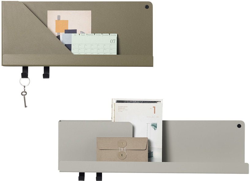 Étagère vert olive en métal 96 cm Folded - Muuto - The Cool Republic