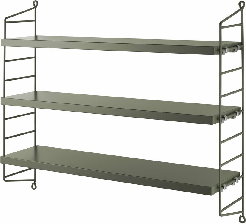 Etagères en acier olive String Pocket - String furniture - The Cool Republic