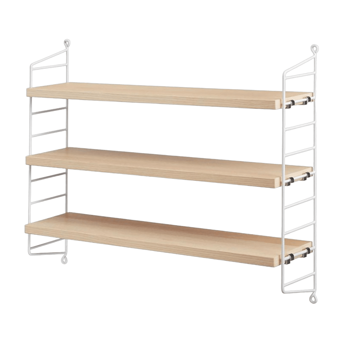 Etagères en frêne avec montants blancs String Pocket - String furniture - The Cool Republic
