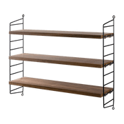 Etagères en noyer avec montants noirs String Pocket - String furniture - The Cool Republic