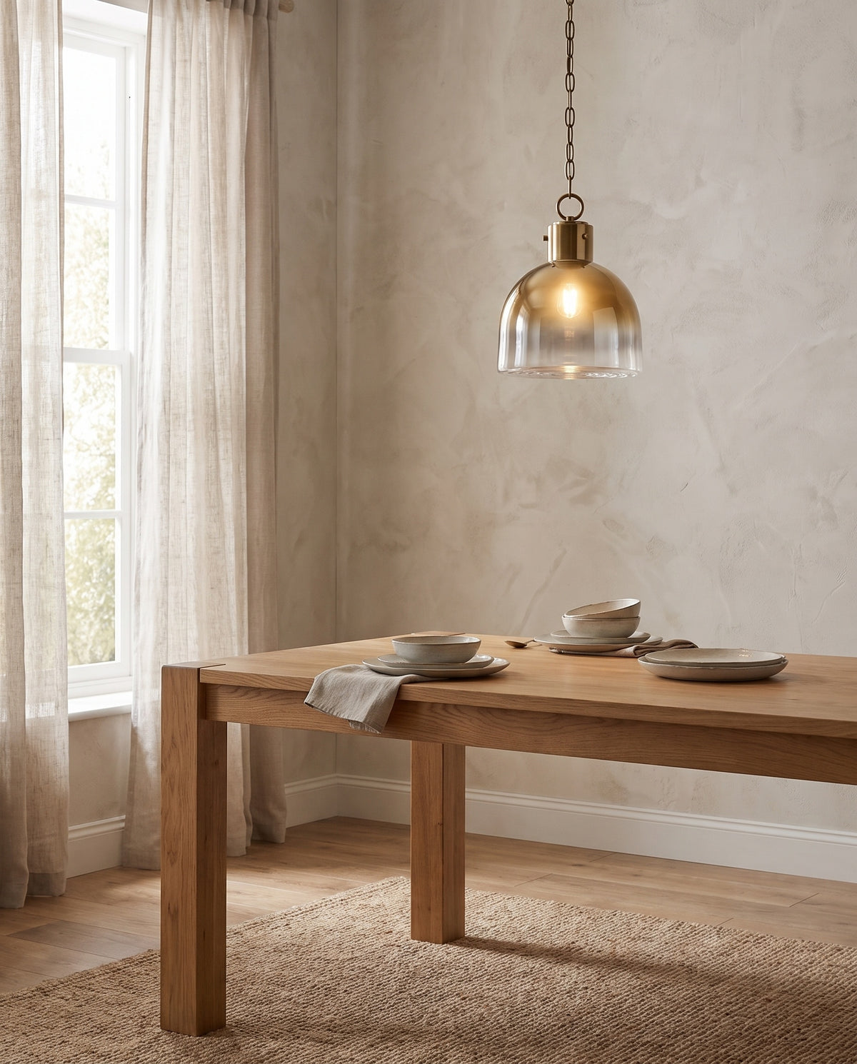 Suspension en acier laiton patiné 30x39cm Beryl - Troy Lighting en situation