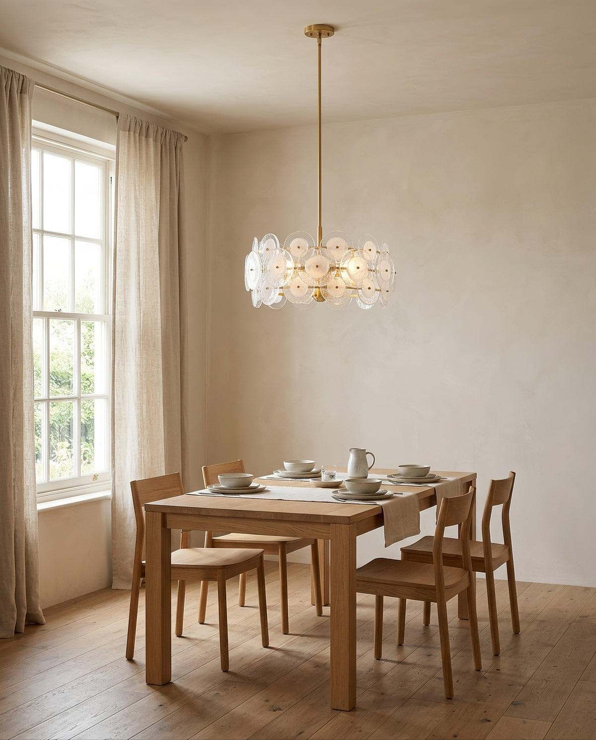 Suspension en acier laiton vieilli 60x33cm Zoella - Mitzi en situation