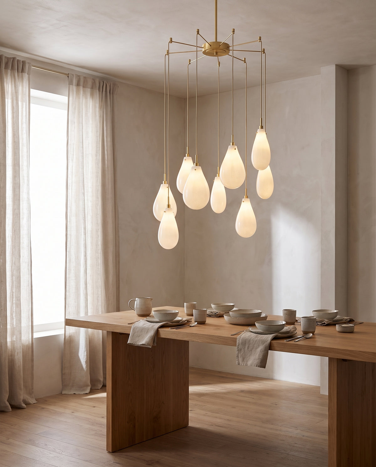 Suspension en acier laiton vieilli 76x97cm Ironwood - Hudson Valley Lighting en situation