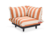 Module d’angle gauche de canapé d’extérieur rayé orange Paletti - Fatboy