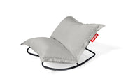 Outdoor-Schaukelstuhl aus schwarzem Metall mit hellgrauem Kissen Rock'n Roll Combi - Fatboy