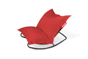 Poltrona a dondolo da esterno in metallo nero con cuscino rosso Rock 'n Roll Combi - Fatboy