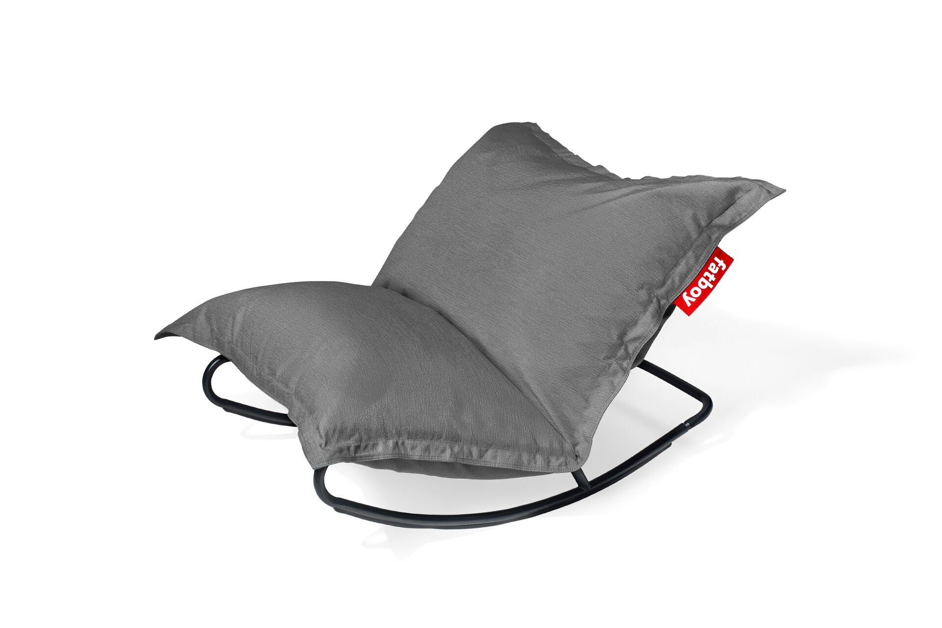 Fauteuil à bascule extérieur en métal noir avec coussin gris Rock 'n Roll Combi - Fatboy