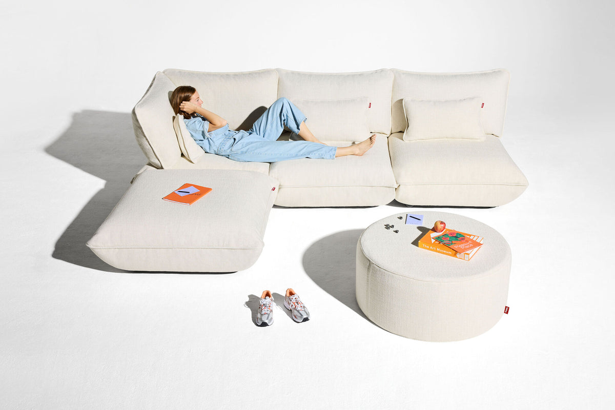 Canapé 4 places en polyester recyclé crème 301x108x90 cm Sumo Bouclé - Fatboy