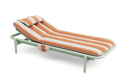 Transat en aluminium vert avec son matelas rayé orange 212x97x39cm Sunbud - Fatboy
