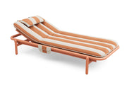 Transat en aluminium orange avec son matelas rayé orange 212x97x39cm Sunbud - Fatboy