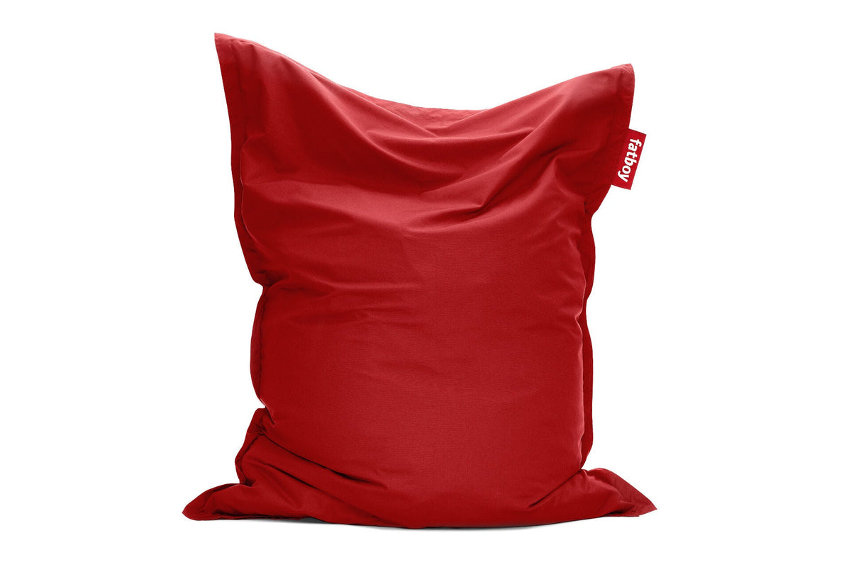 Fauteuil à bascule extérieur en métal noir avec coussin rouge Rock 'n Roll Combi - Fatboy - The Cool Republic