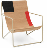Fauteuil à motif graphique en métal beige 63 x 77,5 x 66 cm Desert - Ferm Living - The Cool Republic