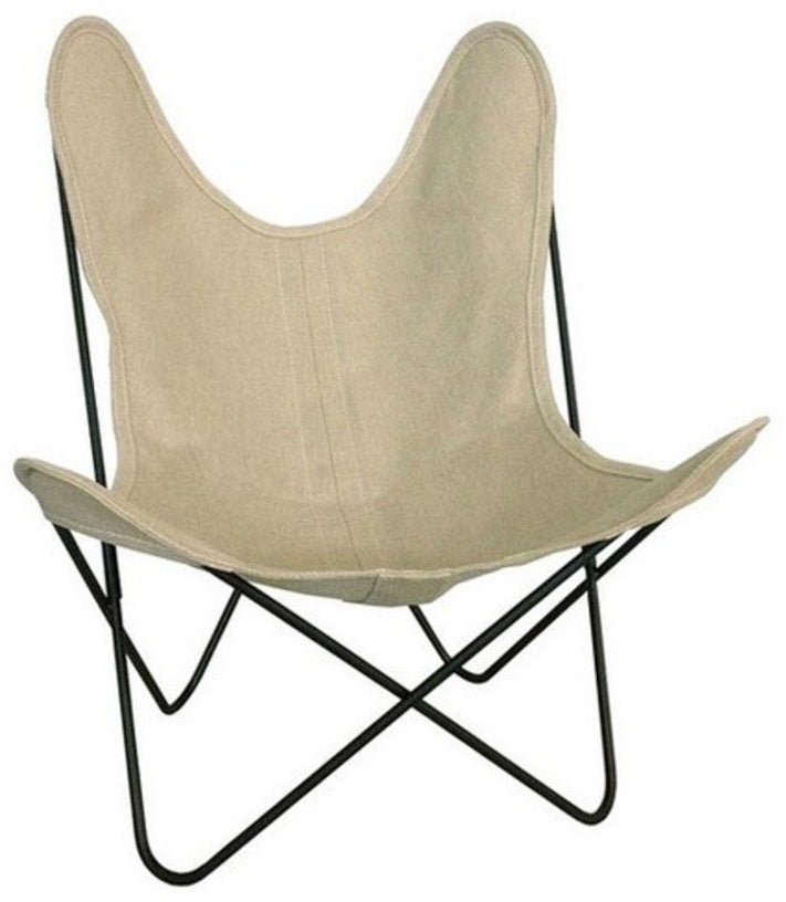 Fauteuil AA en lin ficelle avec structure en acier noir Lin Indoor - Airborne - The Cool Republic