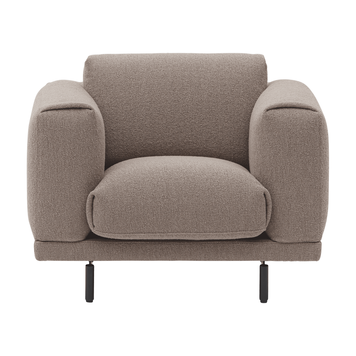 Fauteuil avec accoudoirs en acier noir et tissu beige 105x88x72cm Rest - Muuto - The Cool Republic