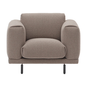 Fauteuil avec accoudoirs en acier noir et tissu beige 105x88x72cm Rest - Muuto
