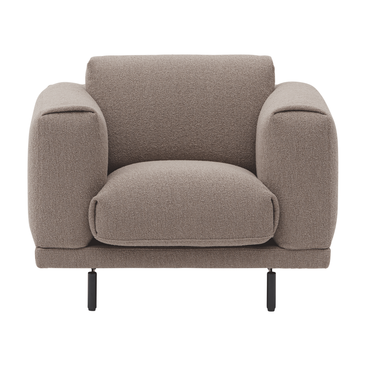 Fauteuil avec accoudoirs en acier noir et tissu beige 105x88x72cm Rest - Muuto