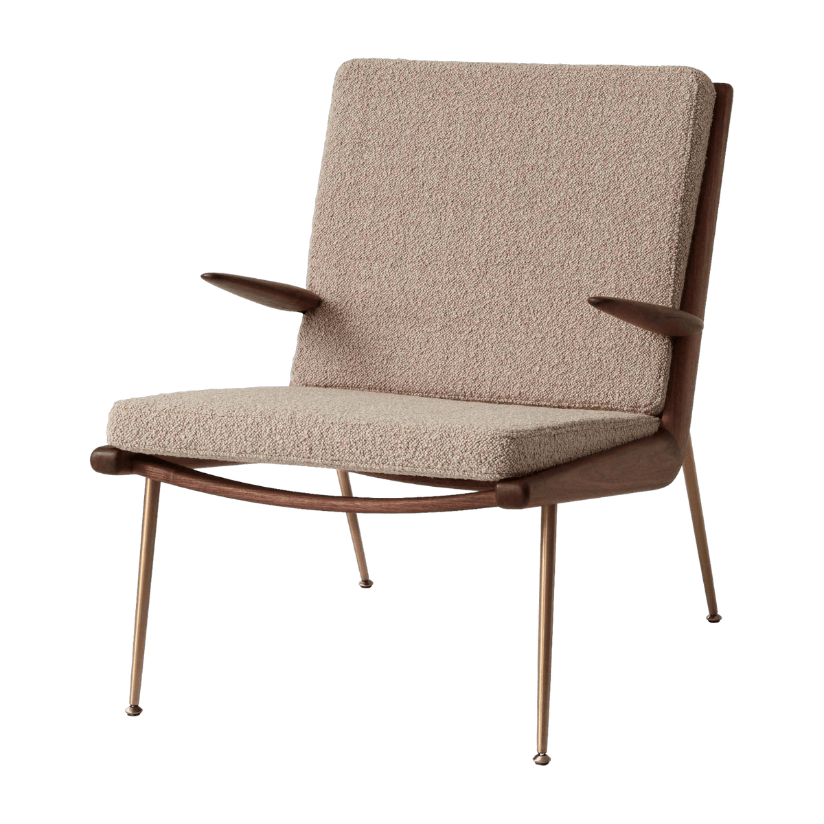 Fauteuil avec accoudoirs en noyer Karakorum 003 HM2 Boomerang - &tradition - The Cool Republic