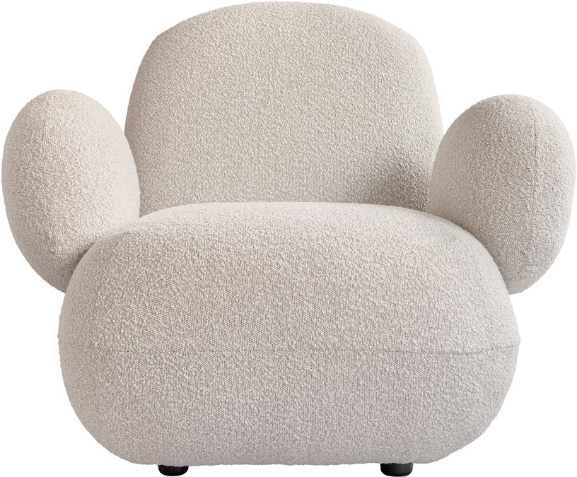 Fauteuil avec accoudoirs en tissu bouclé blanc cassé Toe - 101 COPENHAGEN - The Cool Republic