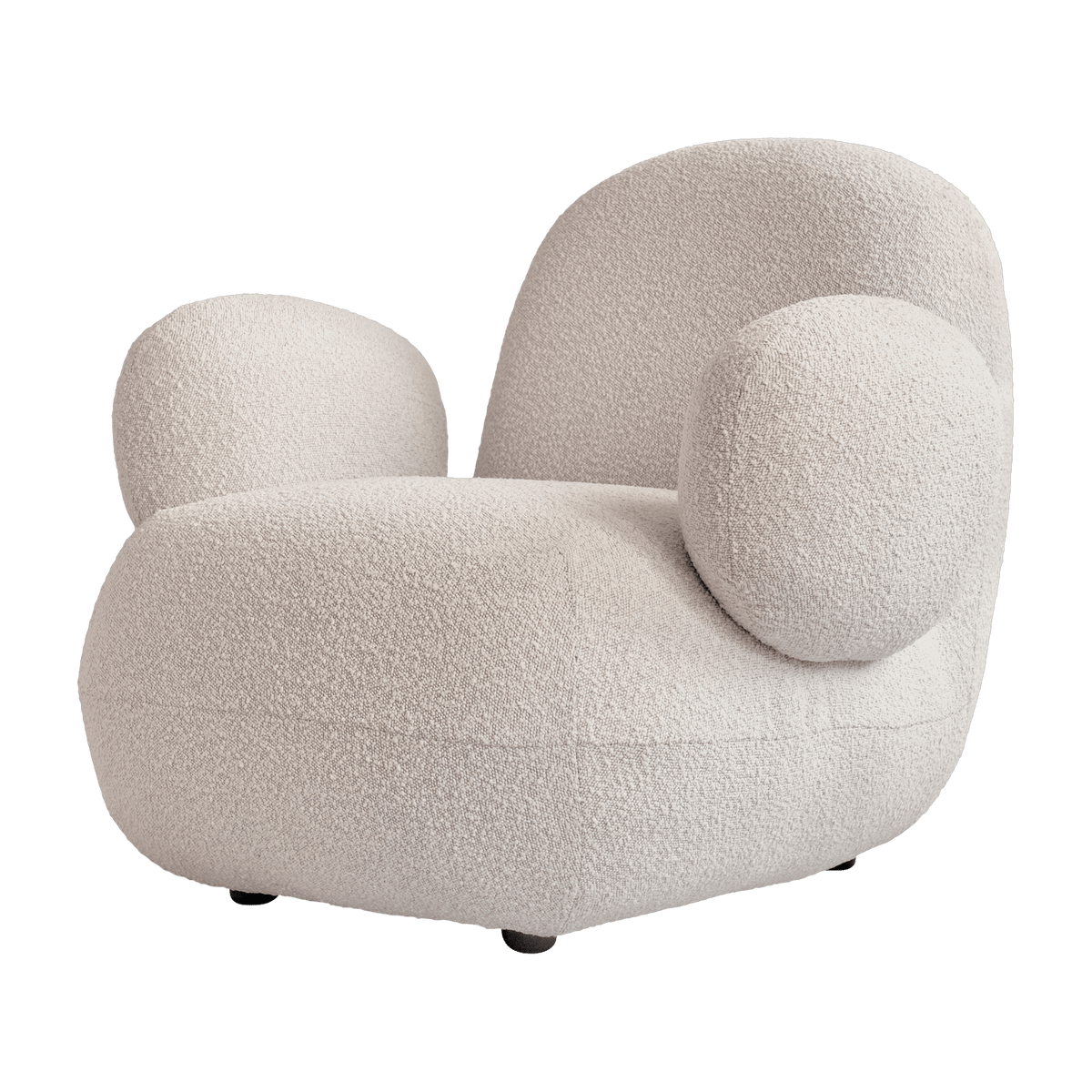 Fauteuil avec accoudoirs en tissu bouclé blanc cassé Toe - 101 COPENHAGEN - The Cool Republic
