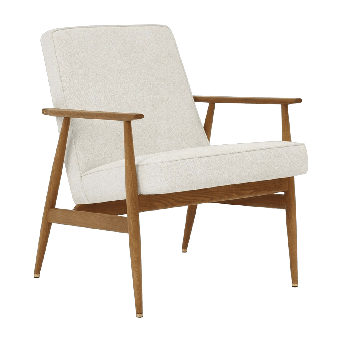 Fauteuil avec accoudoirs en tissu marbre blanc et frêne foncé 70 x 62 cm Fox - 366 Concept - The Cool Republic