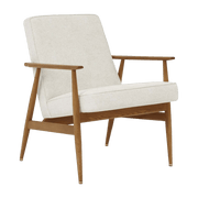 Fauteuil avec accoudoirs en tissu marbre blanc et frêne foncé 70 x 62 cm Fox - 366 Concept - The Cool Republic